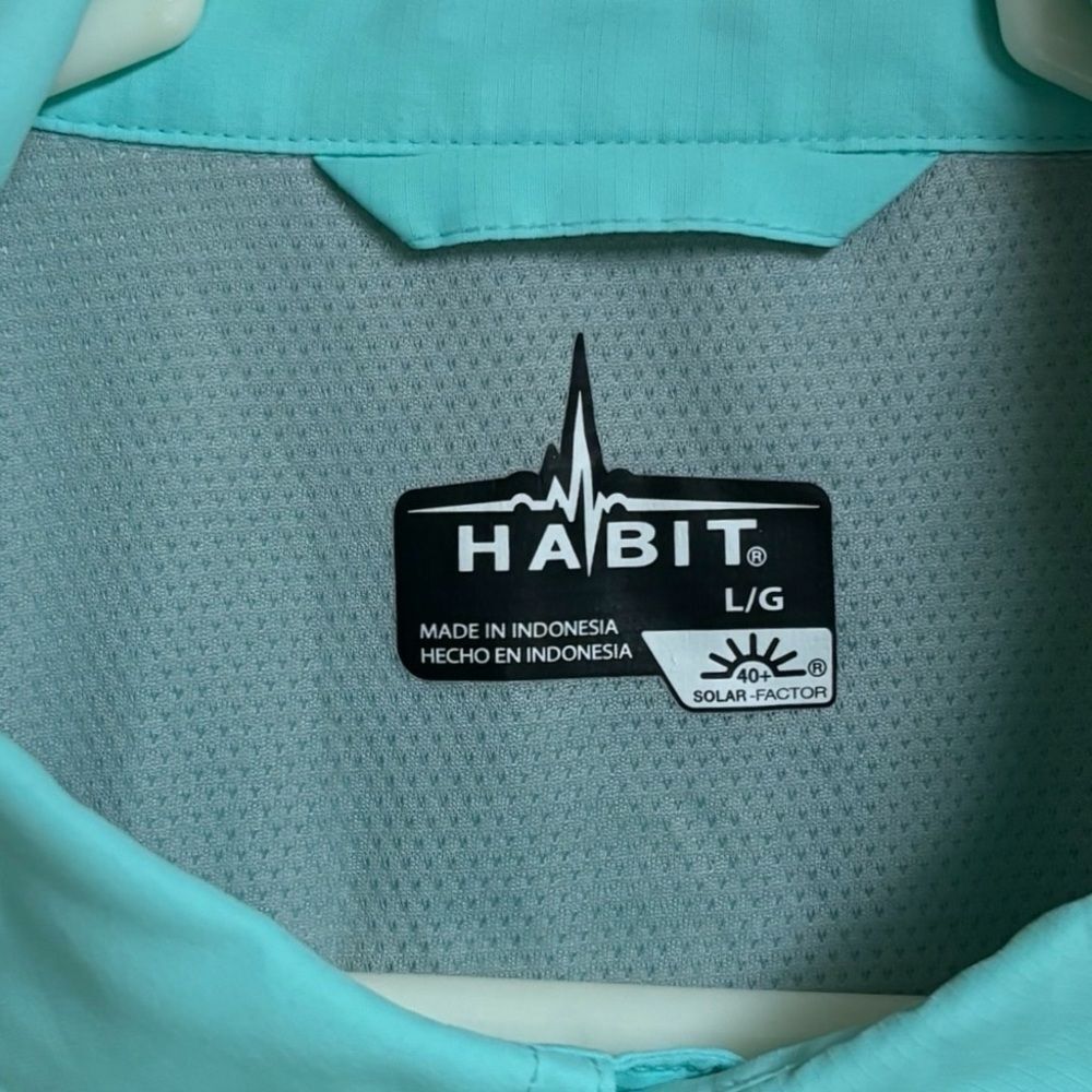 Habit Mens S/S Turquoise Active Fishing Shirt NWOT - Size Large 7 0474 - Picture 3 of 6